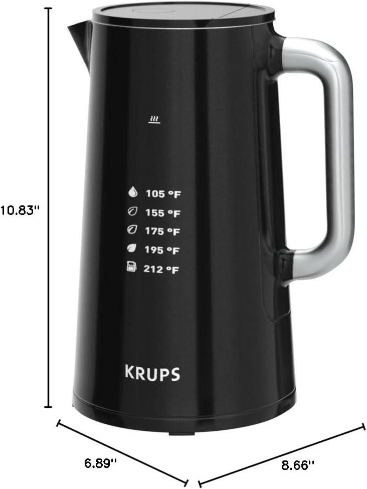 image:imageKRUPS 15L Electric Kettle Stainless Steel Cool Touch Interior Fast Boiling One Cup in 80 Seconds Double Wall Auto Off Keep Warm Hot Water Kettle Electric Cordless BlackWhiteDigital Kettle