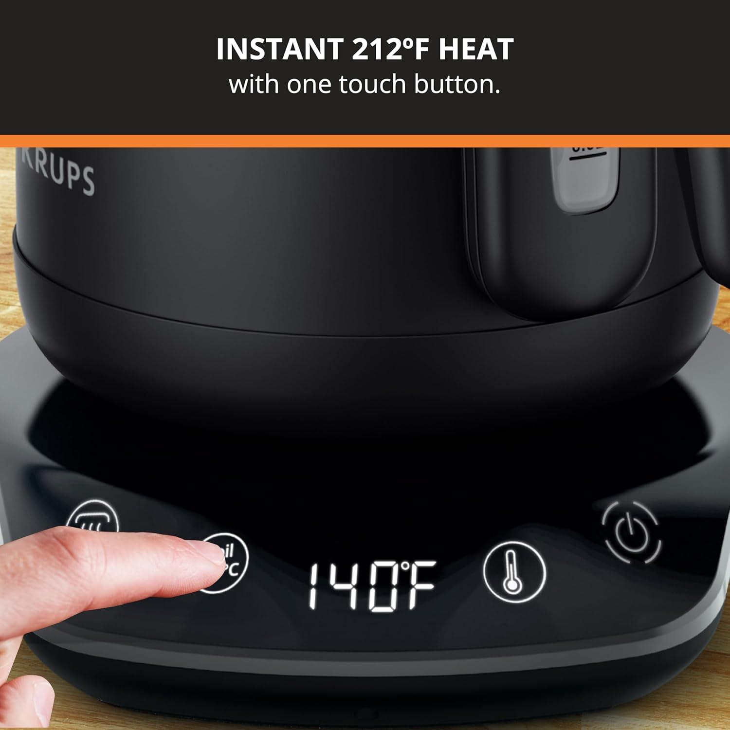 image:imageKRUPS 15L Electric Kettle Stainless Steel Cool Touch Interior Fast Boiling One Cup in 80 Seconds Double Wall Auto Off Keep Warm Hot Water Kettle Electric Cordless BlackWhiteGooseneck Kettle