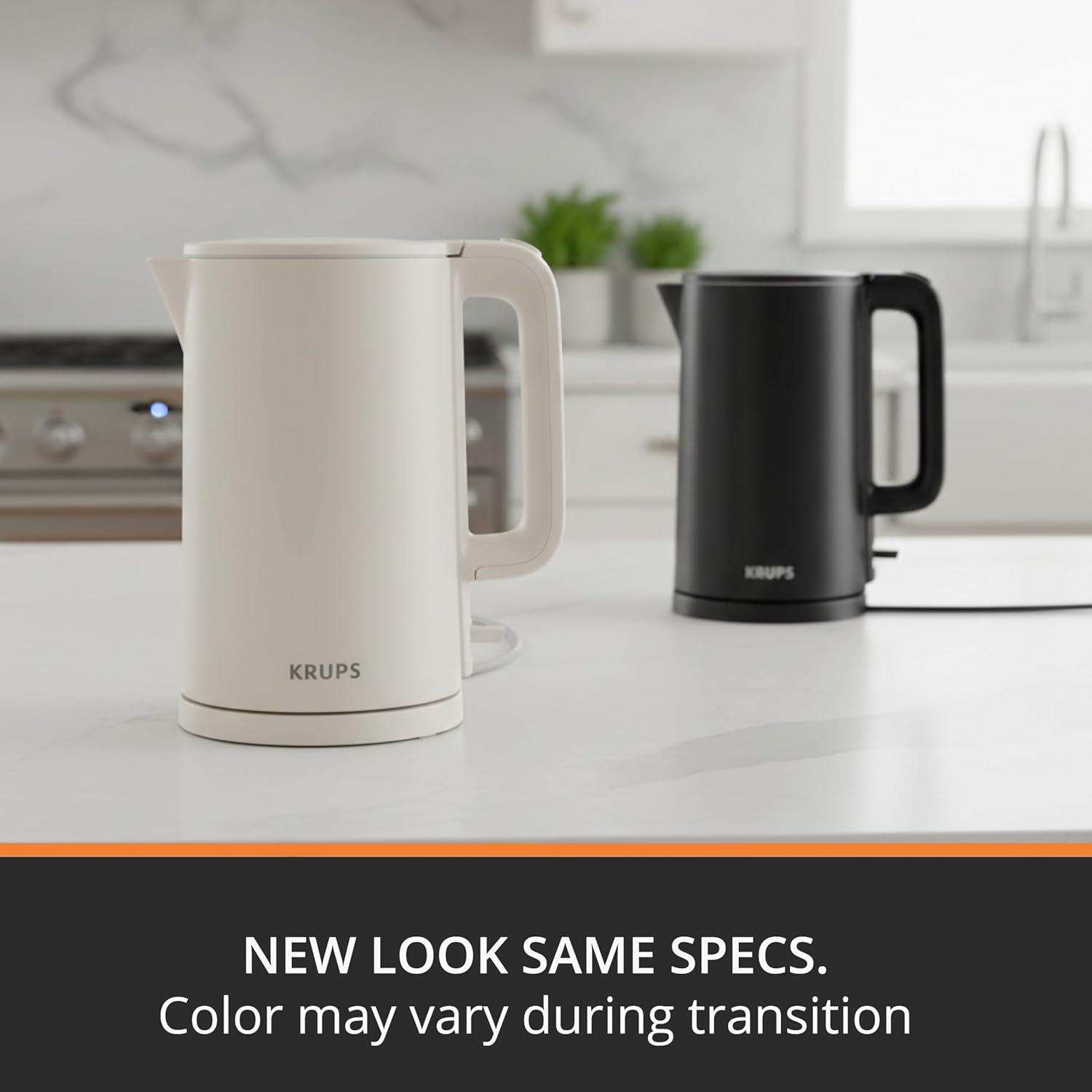 image:imageKRUPS 15L Electric Kettle Stainless Steel Cool Touch Interior Fast Boiling One Cup in 80 Seconds Double Wall Auto Off Keep Warm Hot Water Kettle Electric Cordless BlackWhiteCool Touch Kettle