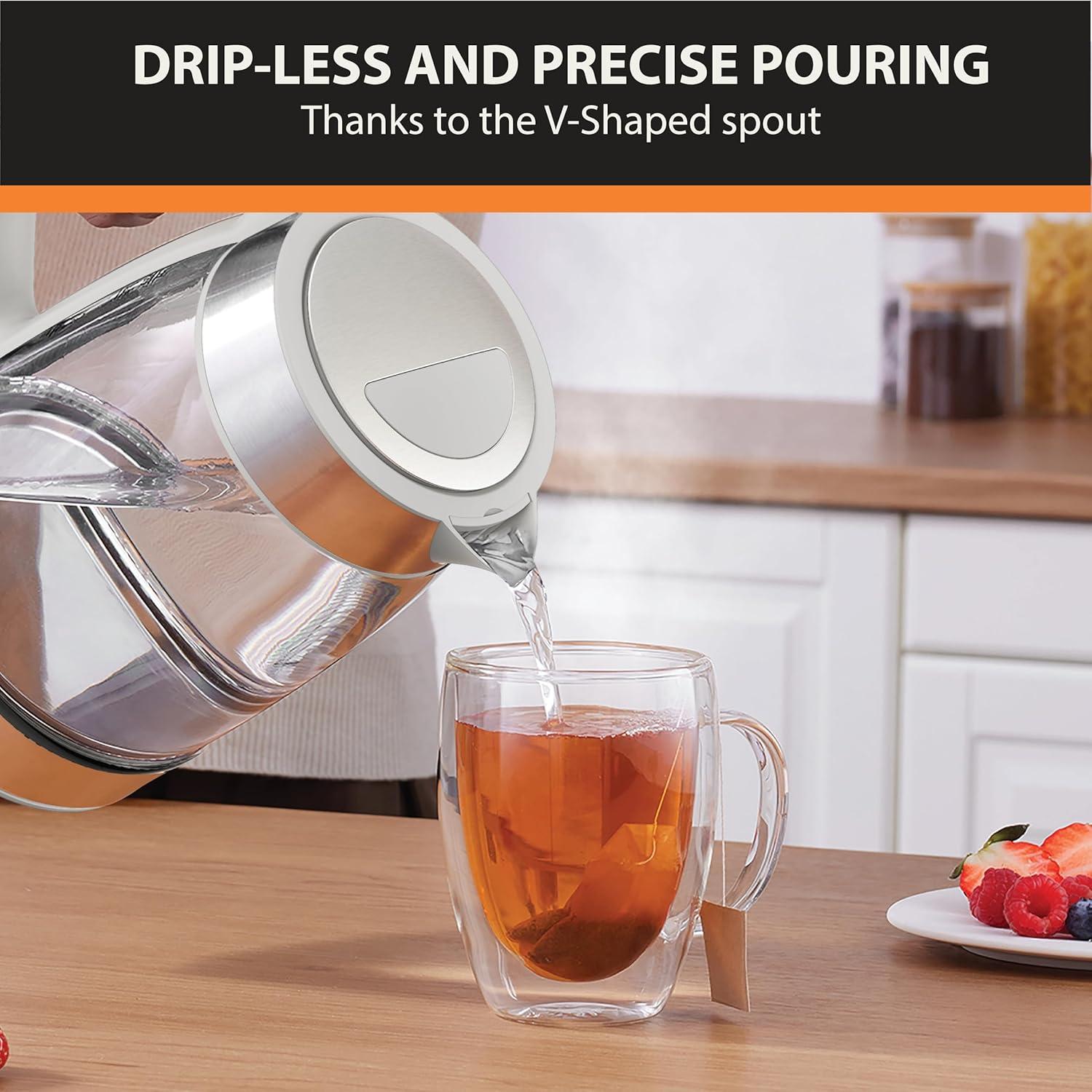 image:imageKRUPS 15L Electric Kettle Stainless Steel Cool Touch Interior Fast Boiling One Cup in 80 Seconds Double Wall Auto Off Keep Warm Hot Water Kettle Electric Cordless BlackWhiteGlass Kettle