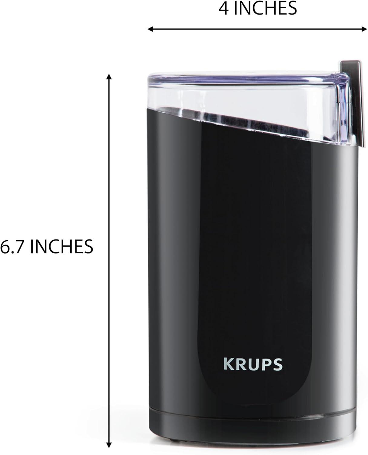 image:imageKRUPS 3oz Coffee Grinder Ultimate Silent Vortex Plastic and Stainless Steel Grinder with Removable Bowl MessFree 8 Times Quieter 2 Speeds 240 WattsDry HerbsDishwasher Safe12 cups ground SilverBlack