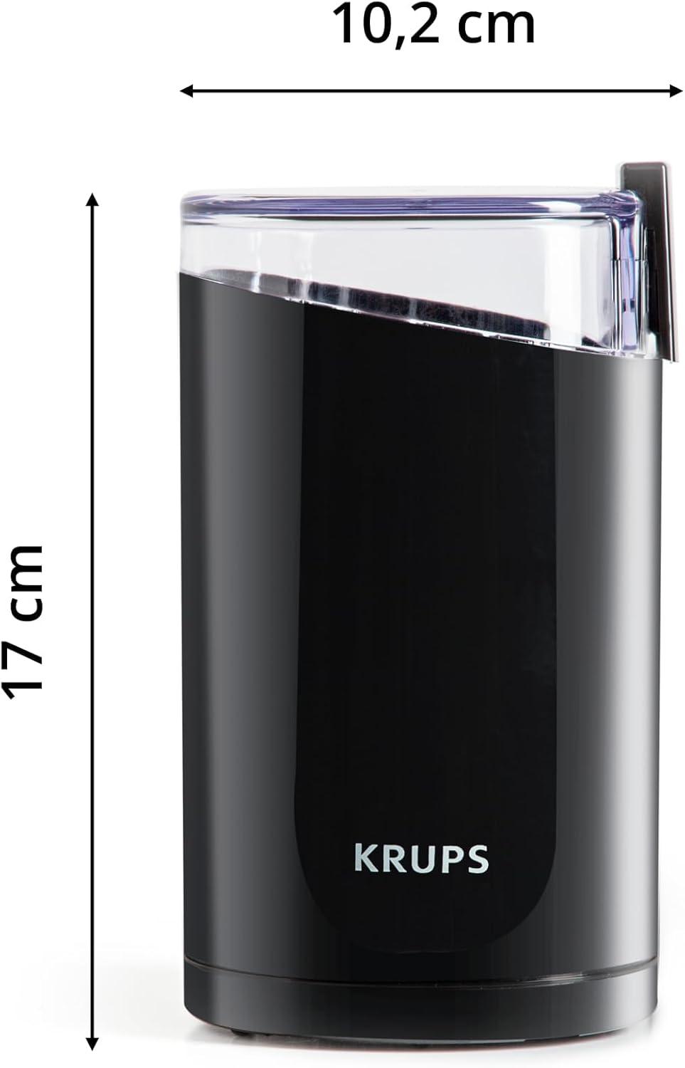 image:imageKRUPS 3oz Coffee Grinder Ultimate Silent Vortex Plastic and Stainless Steel Grinder with Removable Bowl MessFree 8 Times Quieter 2 Speeds 240 WattsDry HerbsDishwasher Safe12 cups ground SilverBlack