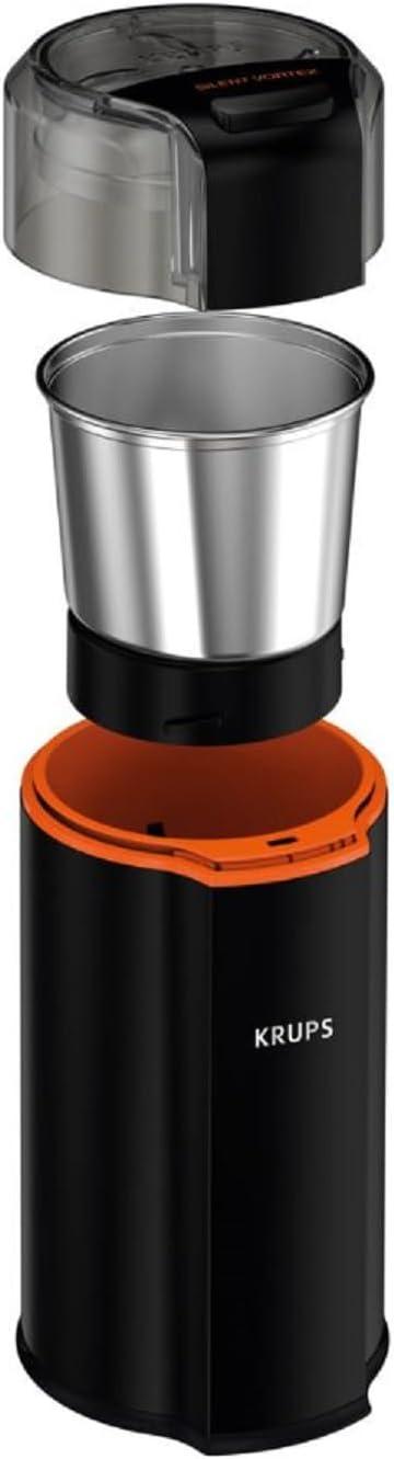 image:imageKRUPS 3oz Coffee Grinder Ultimate Silent Vortex Plastic and Stainless Steel Grinder with Removable Bowl MessFree 8 Times Quieter 2 Speeds 240 WattsDry HerbsDishwasher Safe12 cups ground SilverBlack