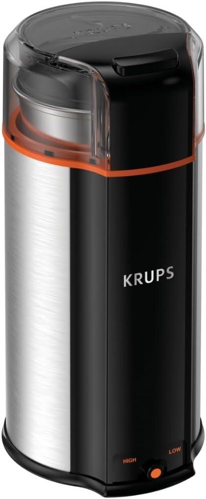 image:imageKRUPS 3oz Coffee Grinder Ultimate Silent Vortex Plastic and Stainless Steel Grinder with Removable Bowl MessFree 8 Times Quieter 2 Speeds 240 WattsDry HerbsDishwasher Safe12 cups ground SilverStainless Steel