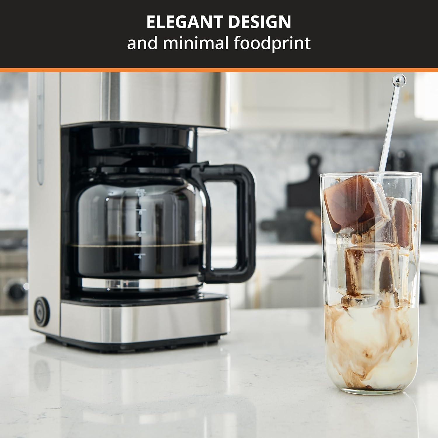image:imageKRUPS Simply Brew Compact 5 Cup Coffee Maker Stainless Steel Design Pause amp Brew Keep Warm Reusable Filter DripFree Carafe10Cup Pack of 2