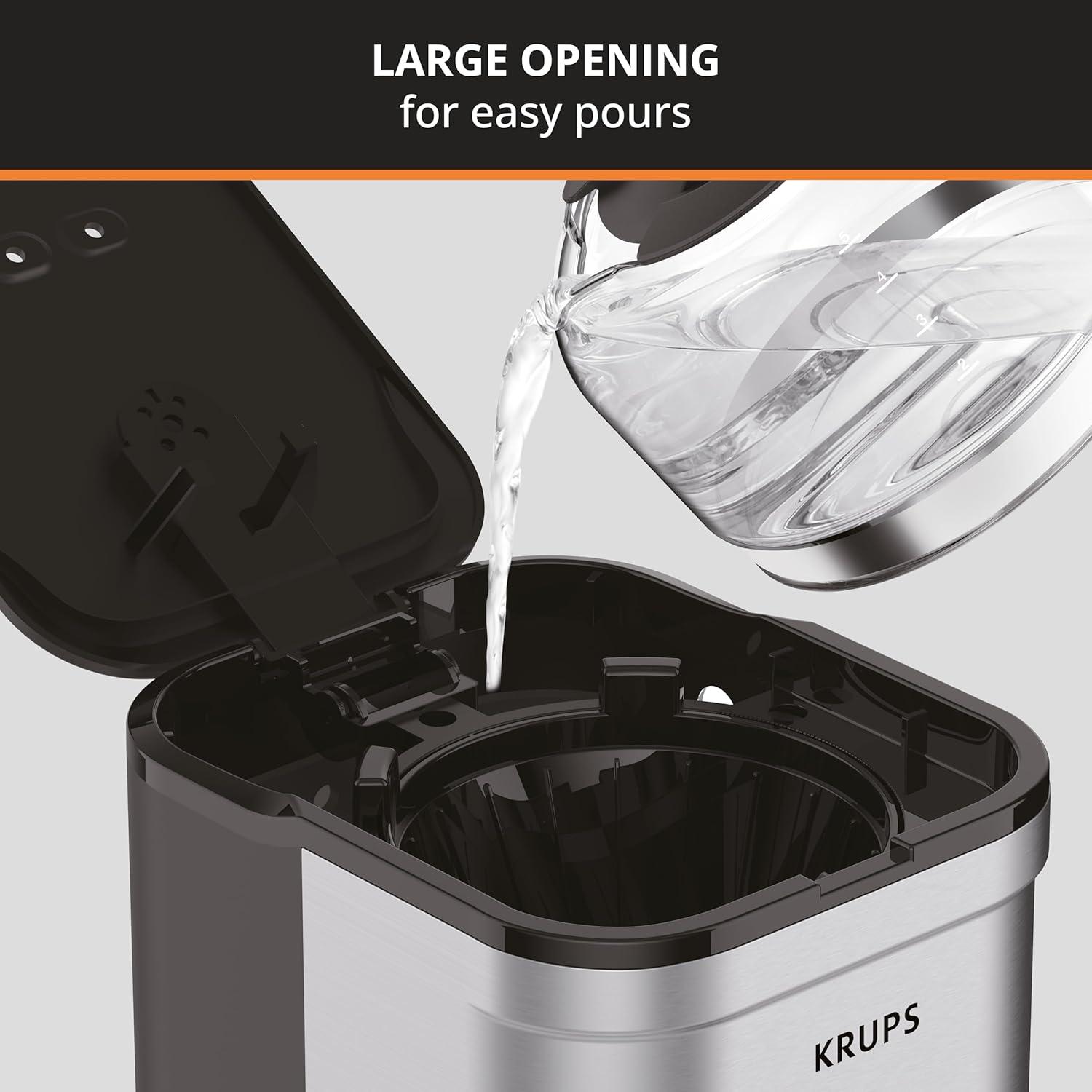 image:imageKRUPS Simply Brew Compact 5 Cup Coffee Maker Stainless Steel Design Pause amp Brew Keep Warm Reusable Filter DripFree Carafe5Cup