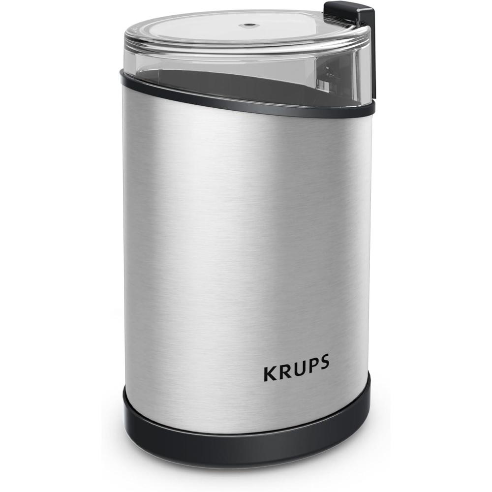image:imageKRUPS 3oz Coffee Grinder Ultimate Silent Vortex Plastic and Stainless Steel Grinder with Removable Bowl MessFree 8 Times Quieter 2 Speeds 240 WattsDry HerbsDishwasher Safe12 cups ground SilverStainless Steel