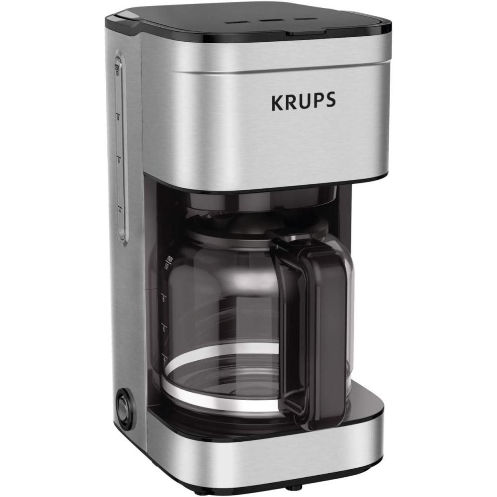 image:imageKRUPS Simply Brew Compact 5 Cup Coffee Maker Stainless Steel Design Pause amp Brew Keep Warm Reusable Filter DripFree Carafe10Cup