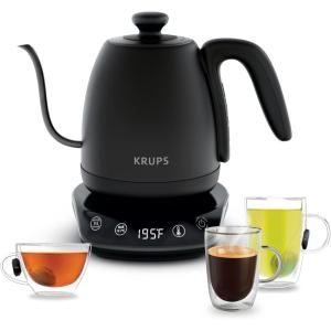 image:imageKRUPS 15L Electric Kettle Stainless Steel Cool Touch Interior Fast Boiling One Cup in 80 Seconds Double Wall Auto Off Keep Warm Hot Water Kettle Electric Cordless BlackWhiteGooseneck Kettle