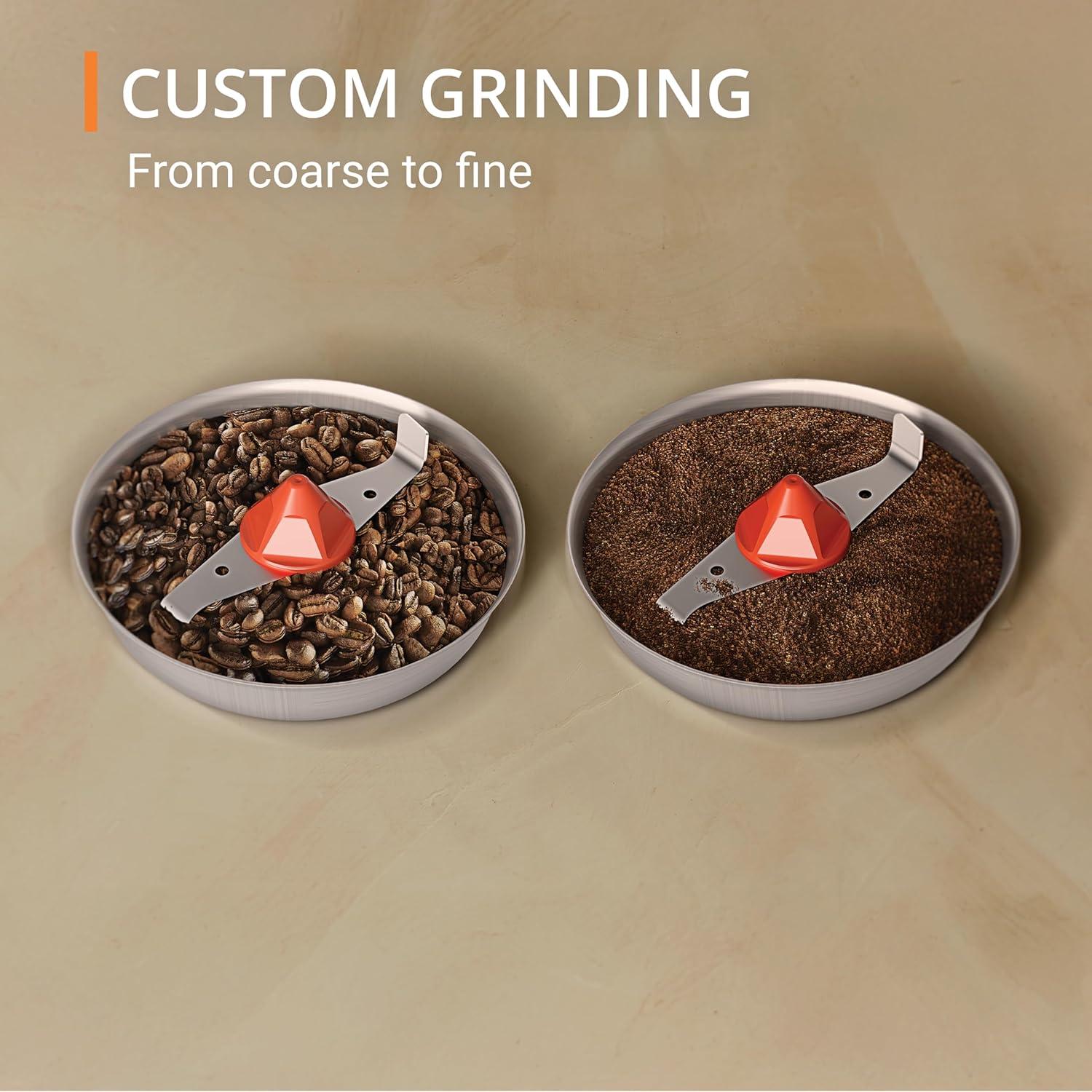 image:imageKRUPS Electric Blade Coffee Grinder 16 Oz Adjustable Coarse to Fine for the Perfect Espresso Grind Coffee Beans Spices amp Herbs Removable Dishwasher Safe Bowl BlackStainless Steel