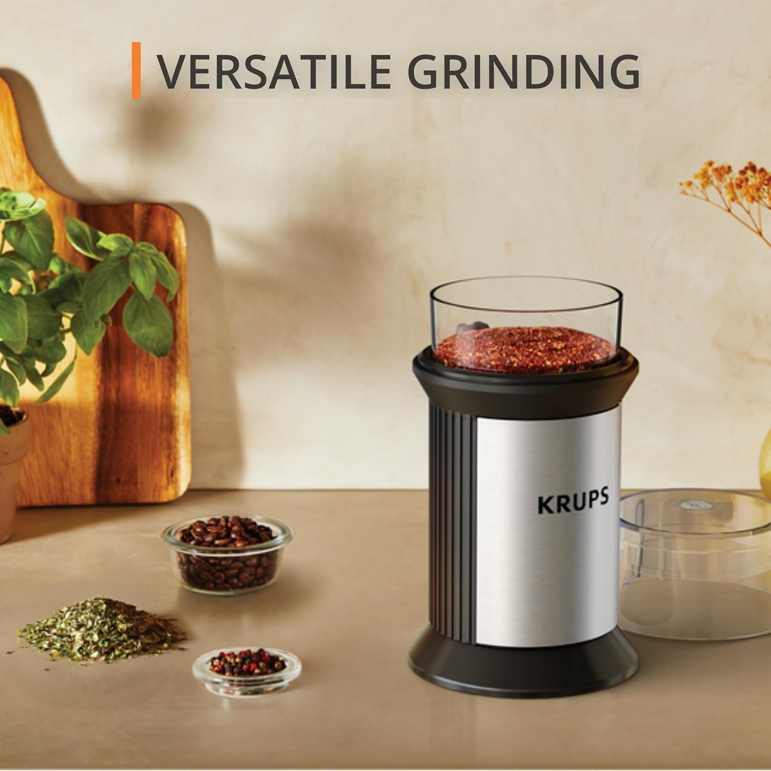 image:imageKRUPS Electric Blade Coffee Grinder 16 Oz Adjustable Coarse to Fine for the Perfect Espresso Grind Coffee Beans Spices amp Herbs Removable Dishwasher Safe Bowl BlackStainless Steel
