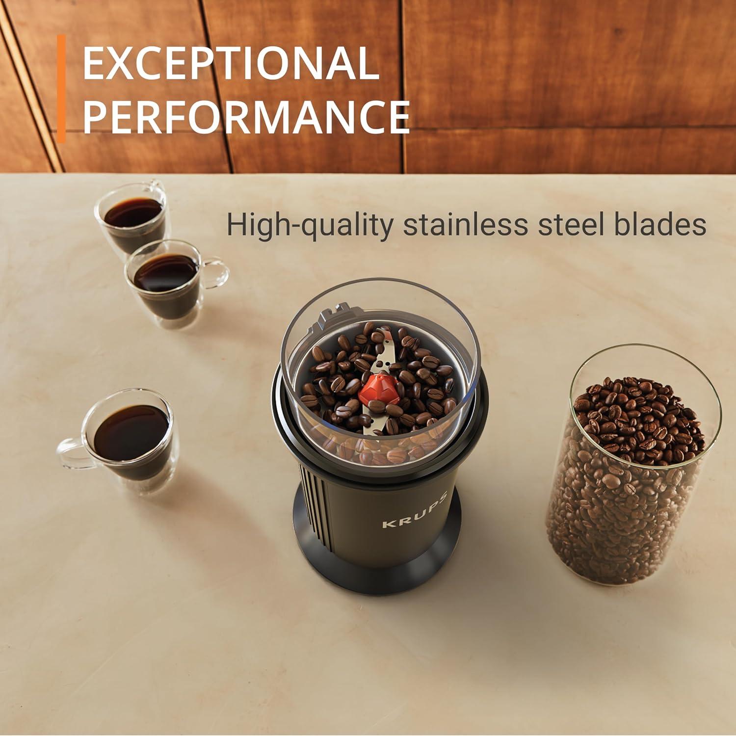 image:imageKRUPS Electric Blade Coffee Grinder 16 Oz Adjustable Coarse to Fine for the Perfect Espresso Grind Coffee Beans Spices amp Herbs Removable Dishwasher Safe Bowl BlackBlack