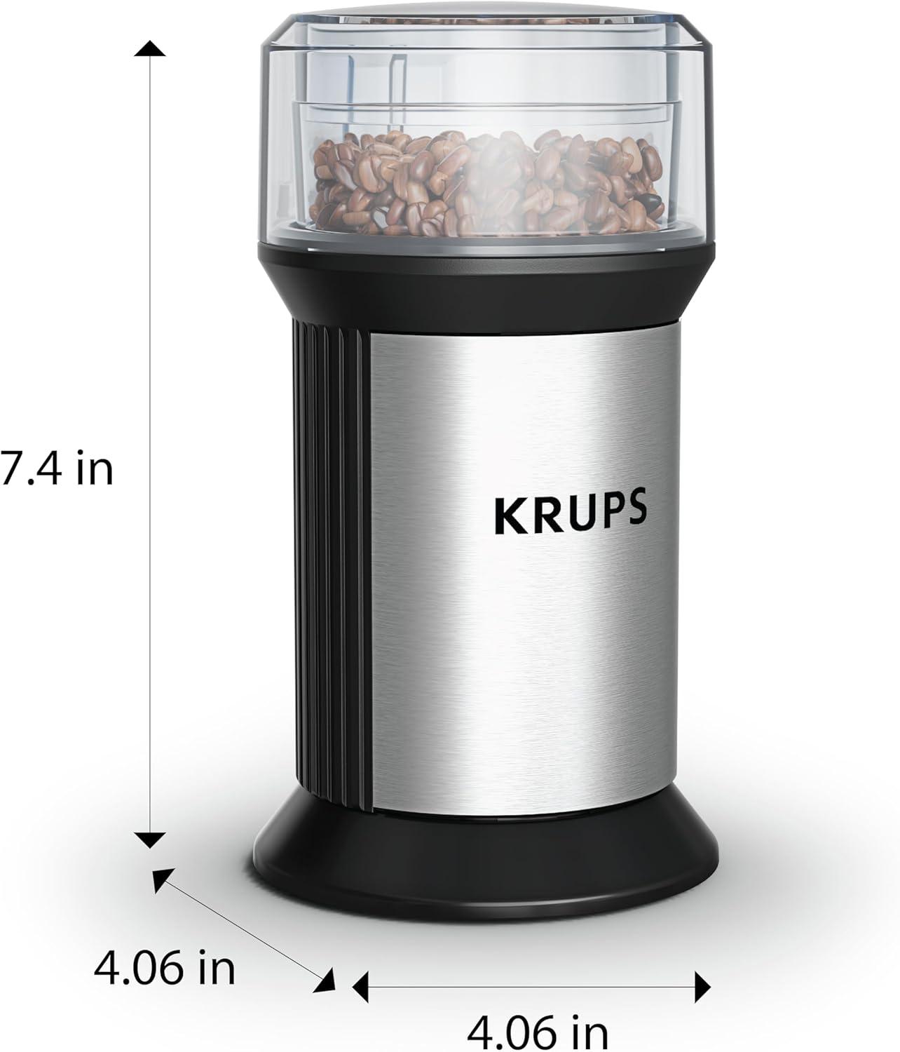 image:imageKRUPS Electric Blade Coffee Grinder 16 Oz Adjustable Coarse to Fine for the Perfect Espresso Grind Coffee Beans Spices amp Herbs Removable Dishwasher Safe Bowl BlackStainless Steel