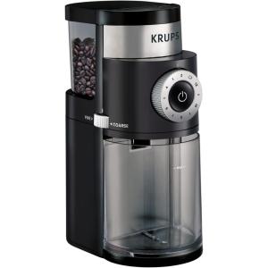 image:imageKRUPS Flat Burr Coffee Grinder Electric 18 Adjustable Grind Settings 220 Cups per Grind Single Touch Coffee Bean and Spice Grinder Stainless Steel Black12 Grind Settings