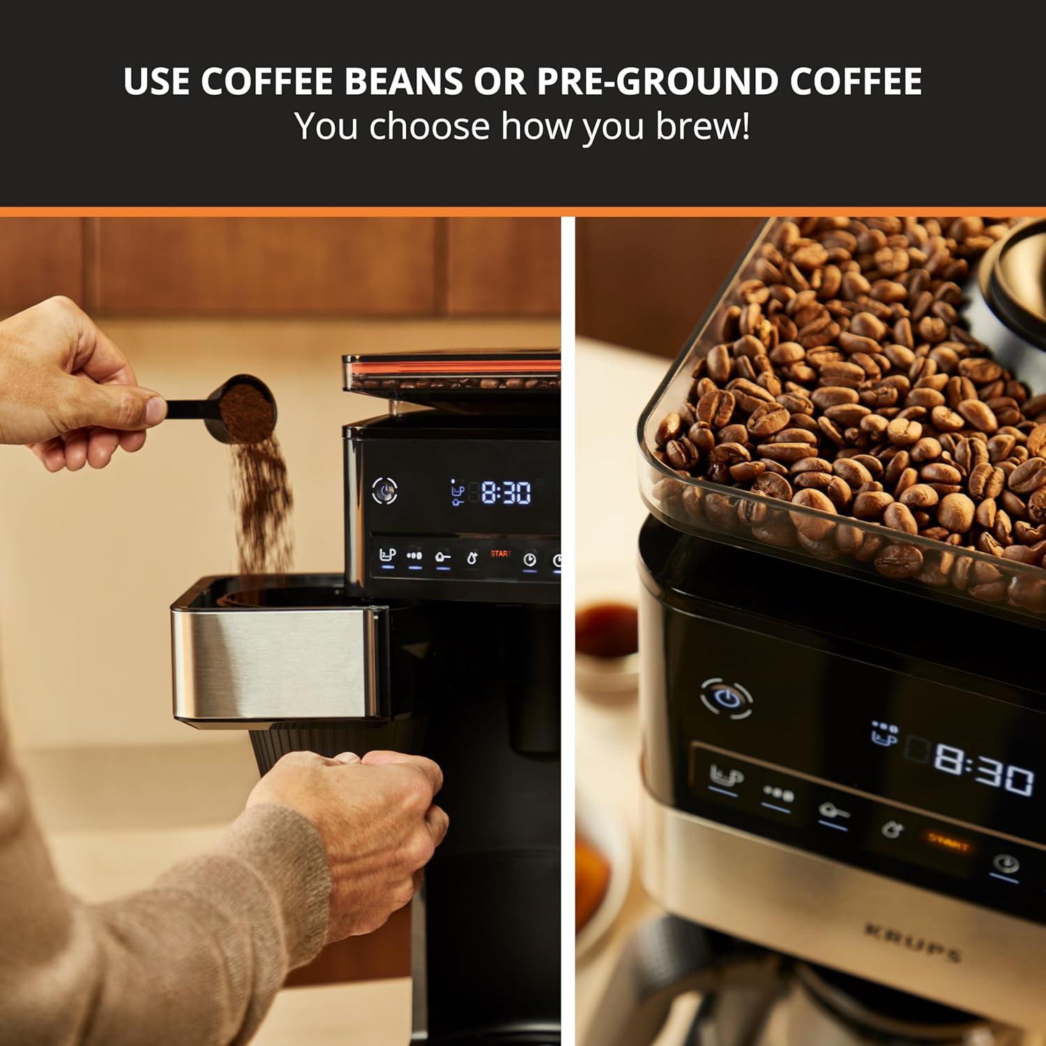 image:imageKRUPS Grind Brew Aroma Filter Coffee Maker Detachable Conical Grinder Easy Cleaning