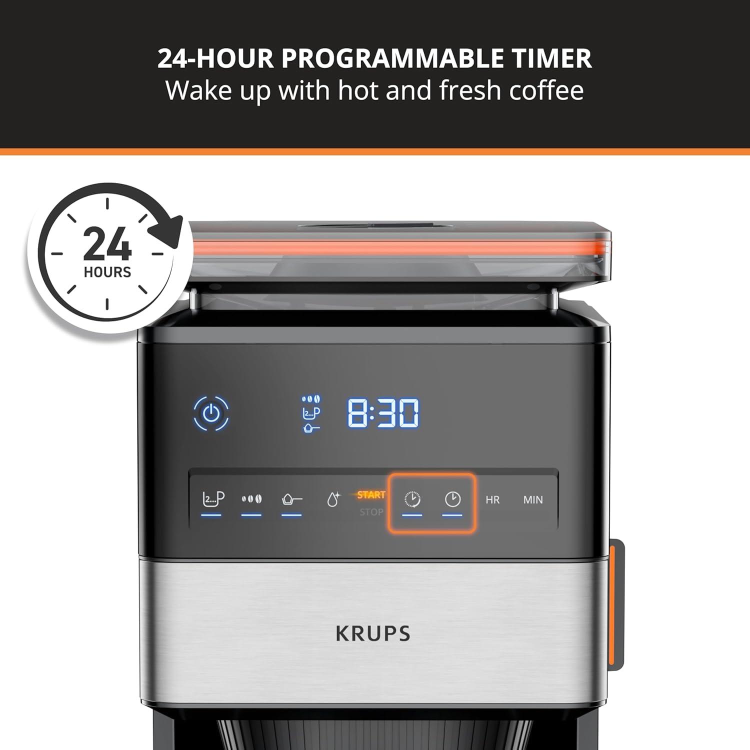 image:imageKRUPS Grind Brew Aroma Filter Coffee Maker Detachable Conical Grinder Easy Cleaning