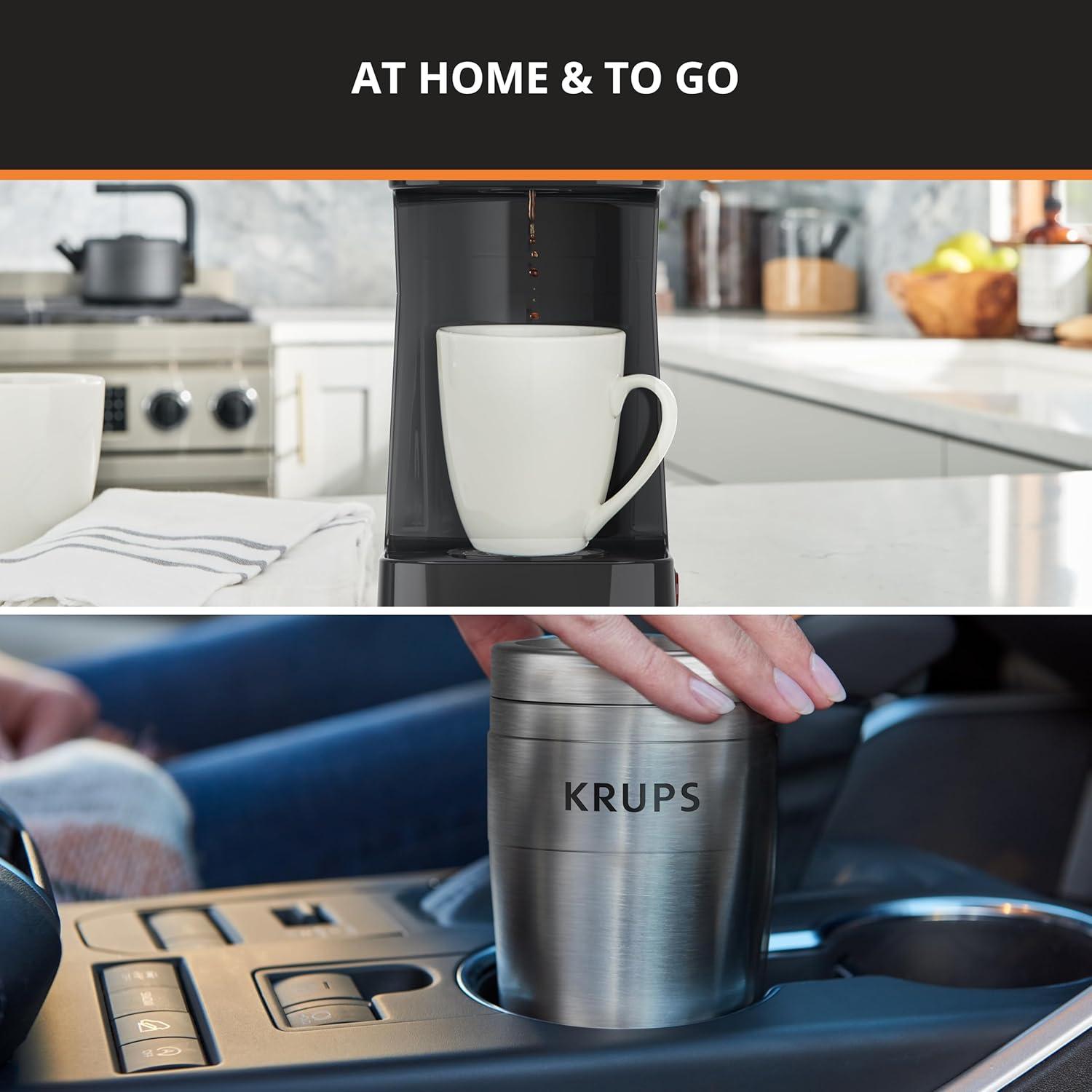 image:imageKRUPS Simply Brew Stainless Steel and Glass Carafe 12 Cup Drip Coffee Maker Programmable with Digital Display Dishwasher Safe Drip Free Coffee Machine Black and Silver2Cup