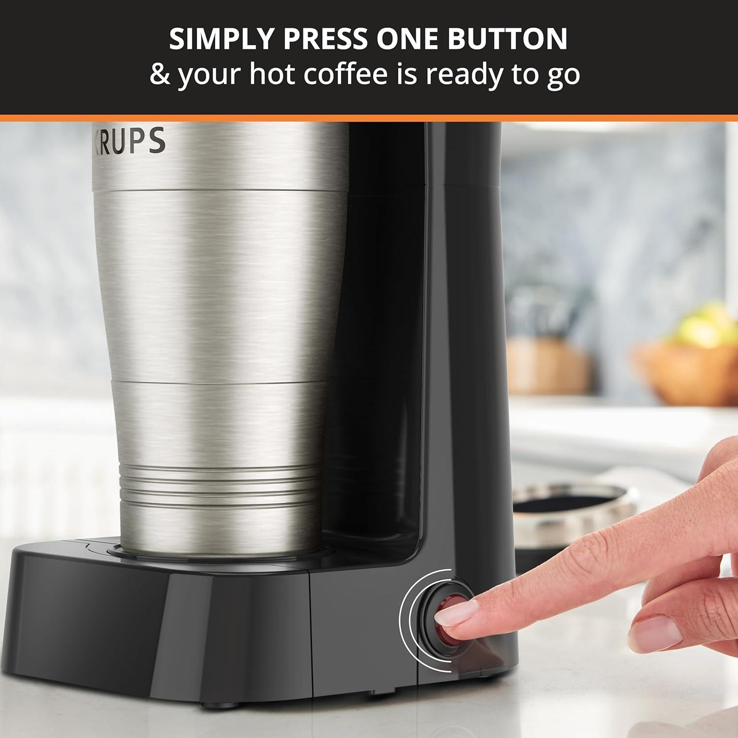 image:imageKRUPS Simply Brew Stainless Steel and Glass Carafe 12 Cup Drip Coffee Maker Programmable with Digital Display Dishwasher Safe Drip Free Coffee Machine Black and Silver2Cup