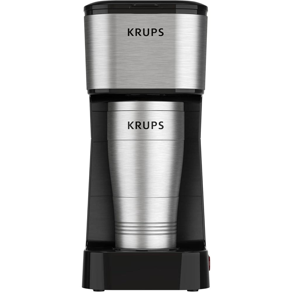 image:imageKRUPS Simply Brew Stainless Steel and Glass Carafe 12 Cup Drip Coffee Maker Programmable with Digital Display Dishwasher Safe Drip Free Coffee Machine Black and Silver2Cup