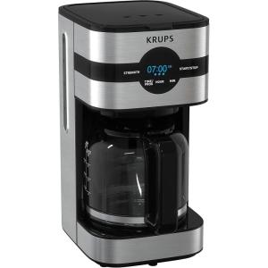image:imageKrups Simply Brew Stainless Steel Drip Coffee Maker 10 Cup 900 Watts Digital Control Coffee Filter Drip Free Dishwasher Safe Pot Silver and Black