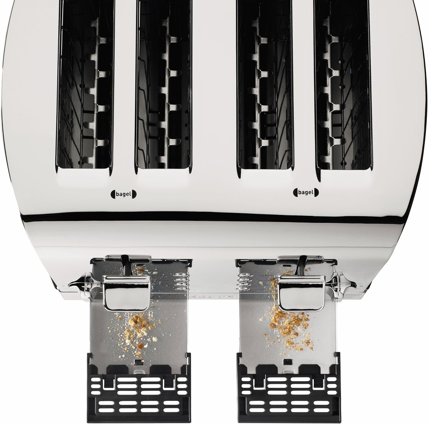 image:imageKRUPS Breakfast Set Stainless Steel Toaster 4 Slice 1500 Watts 6 Brown Settings Defrost Reheat High Lift Lever Silver Matte and ChromeVariable width slots