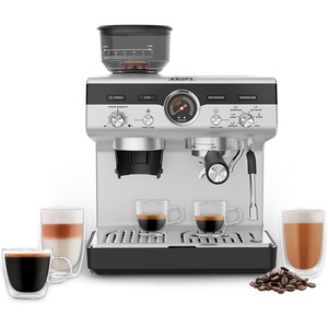 image:imageKRUPS Precision Espresso Coffee Machine with Grinder Latte amp Cappuccino Maker Pump Pressure  Milk Frother Steam Wand Adjustable Grind Settings for BaristaQuality Results Stainless Steel amp Black